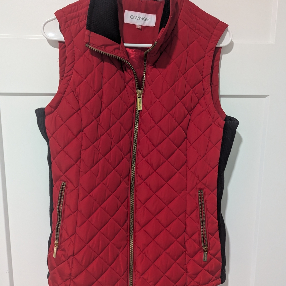 Calvin Klein Red Quilted Vest